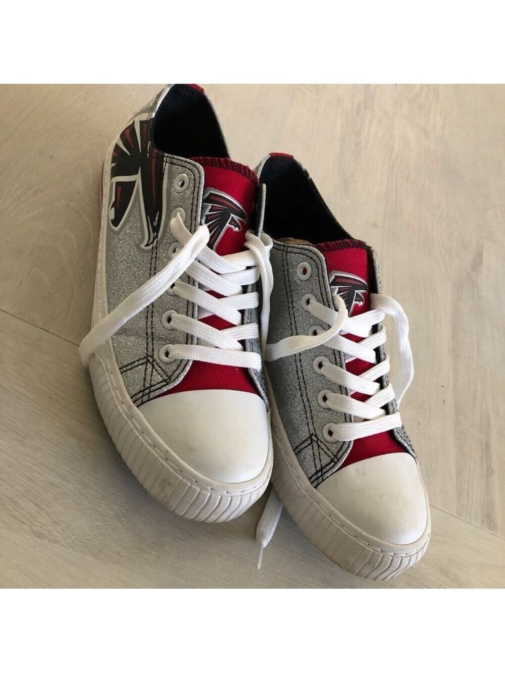 Foco Atlanta Falcons NFL Glitter Canvas Sneakers WOMENS Size 9